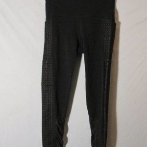 Athleta Black Lace Sides Mesh Leggings S